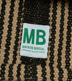 Black and Beige Maison Bengal Extra Large Jute Poresh Tote Bag