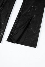 Shop Black Faux Leather Splits High Waist Leggings at eAura