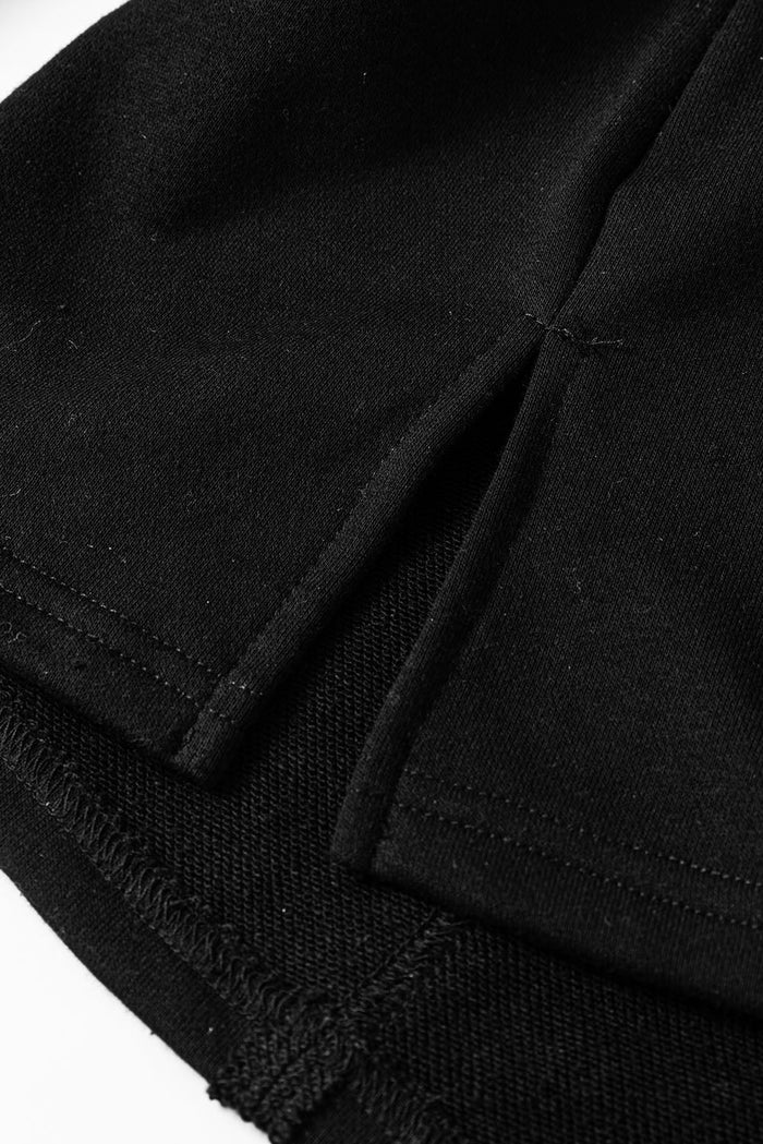 Black Striped Colourblock Patchwork Collar Sweatshirt - Tops/Sweatshirts & Hoodies