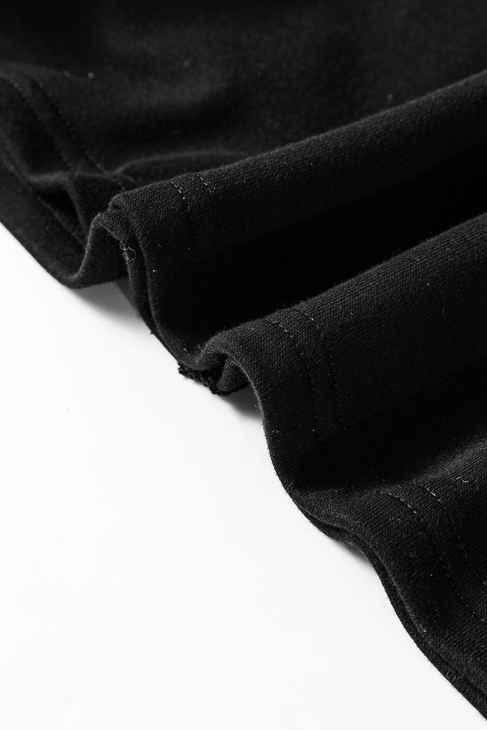 Black Striped Colourblock Patchwork Collar Sweatshirt - Tops/Sweatshirts & Hoodies