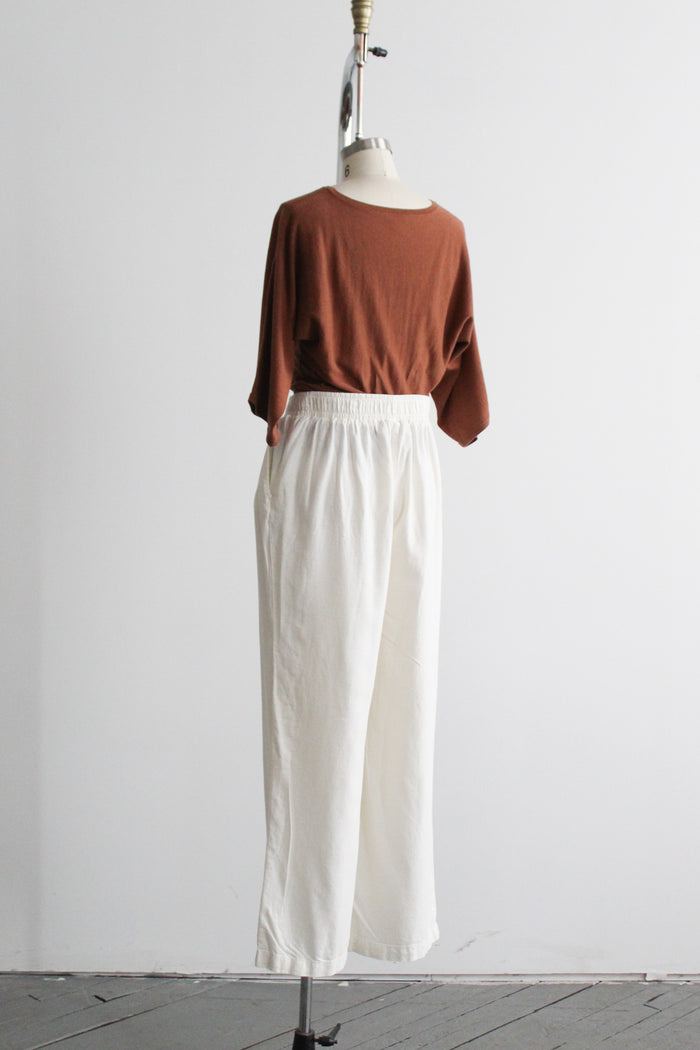 bone linen trousers