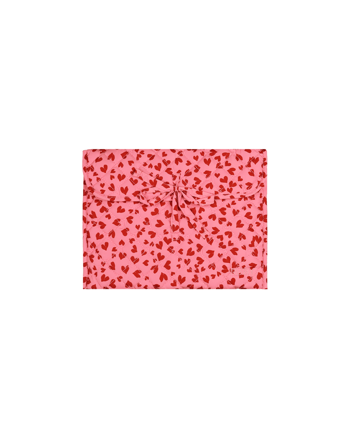 BOW TIE LAPTOP CASE 15"  PINK SCATTER HEARTS