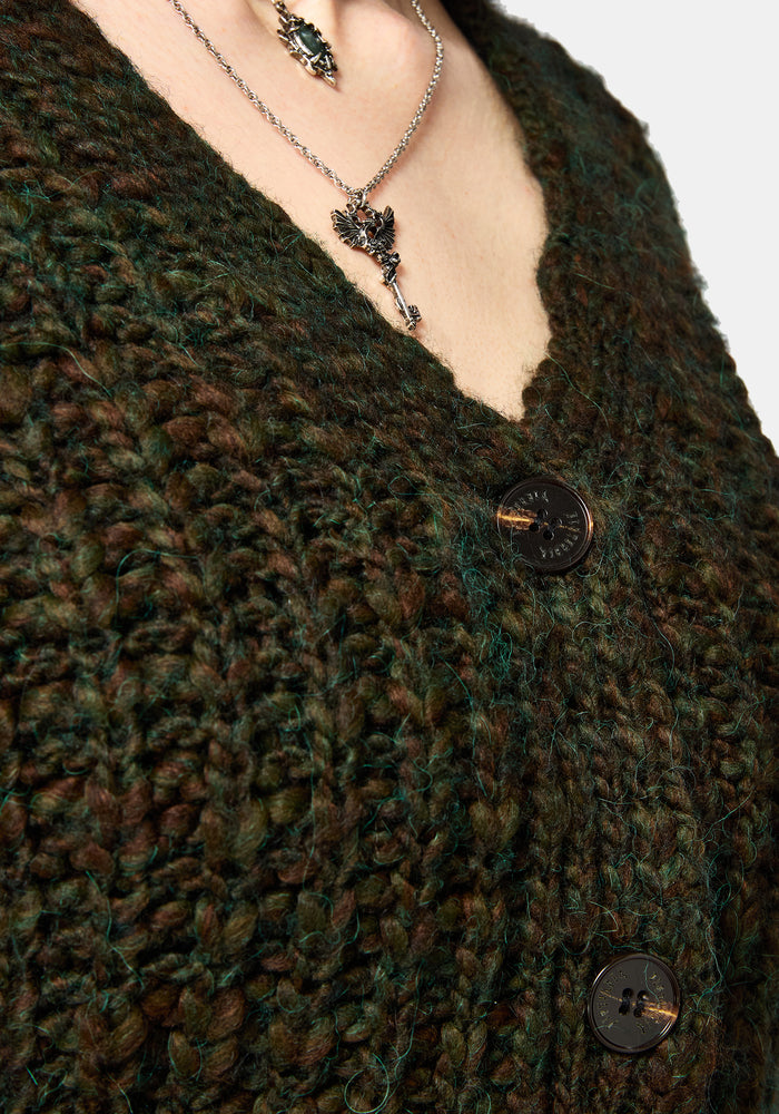 Bracken Chunky Ribbed Cropped Knit Cardigan