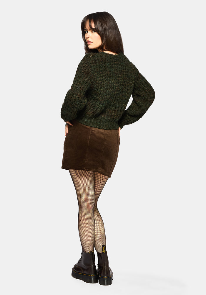 Bracken Chunky Ribbed Cropped Knit Cardigan