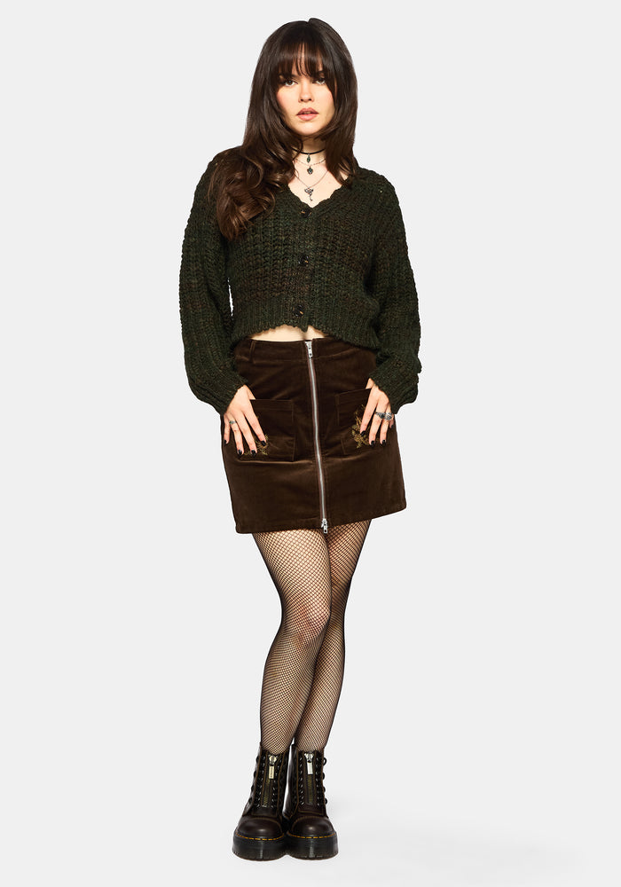 Bracken Chunky Ribbed Cropped Knit Cardigan