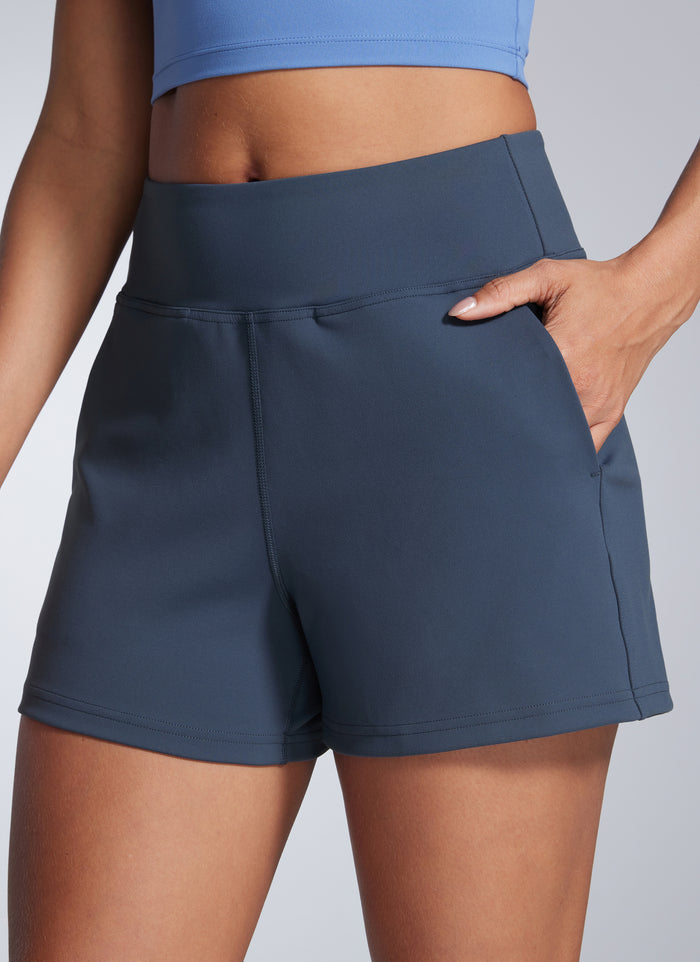CRZ YOGA Women's Butterbreeze High Rise Pocket Linerless Short 3.5'' Stelindigo