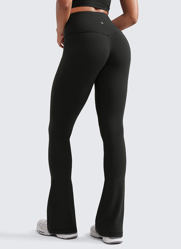 CRZ YOGA Women  Butterluxe High Waist Pockets Mini Flared Leggings 33" Black