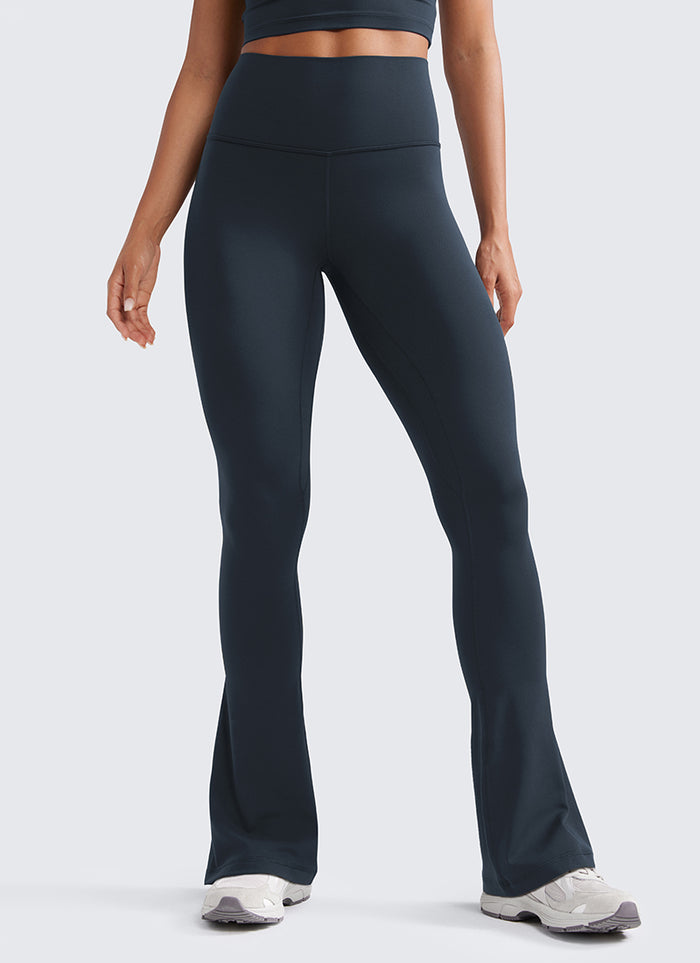 CRZ YOGA Women  Butterluxe High Waist Pockets Mini Flared Leggings 33" True Navy