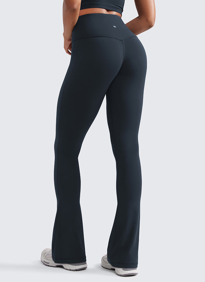 CRZ YOGA Women  Butterluxe High Waist Pockets Mini Flared Leggings 33" True Navy