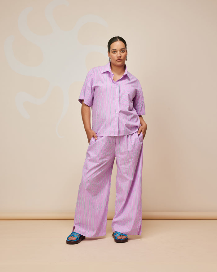 CASH PANT PINK STRIPE
