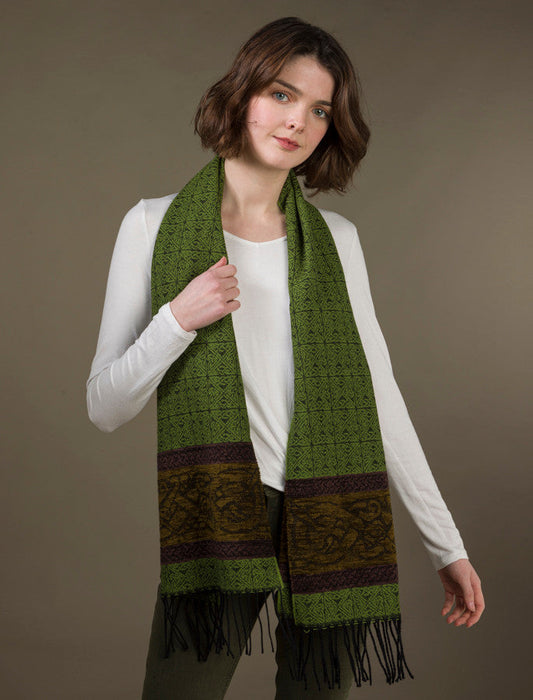 Celtic Dogs Pattern Scarf - Eire #color_spruce