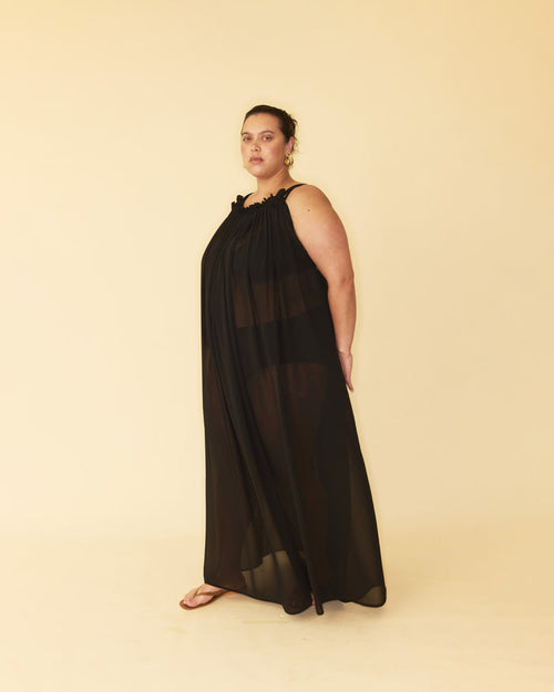 CHARLIE CHIFFON MAXI BLACK