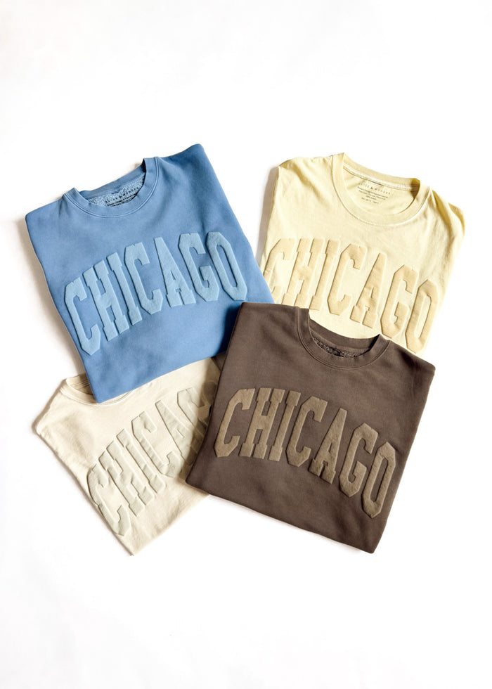 Chicago Collegiate Puff Sweatshirt - Light Blue