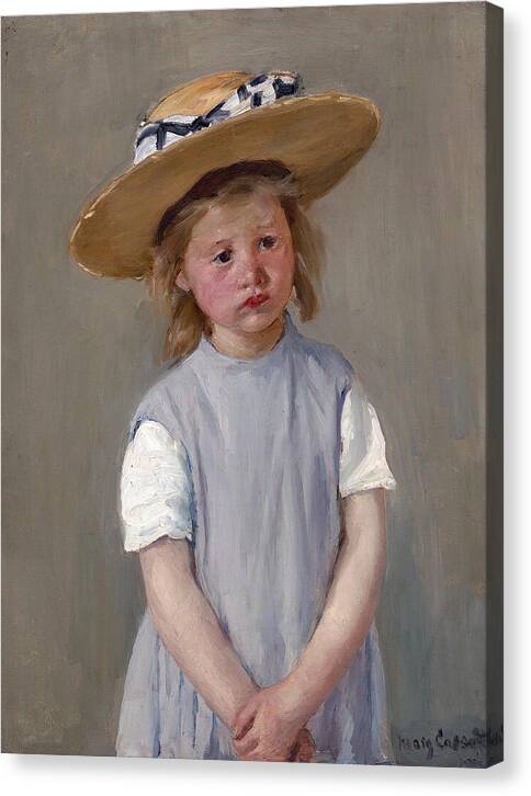 Child in a Straw Hat - Canvas Print