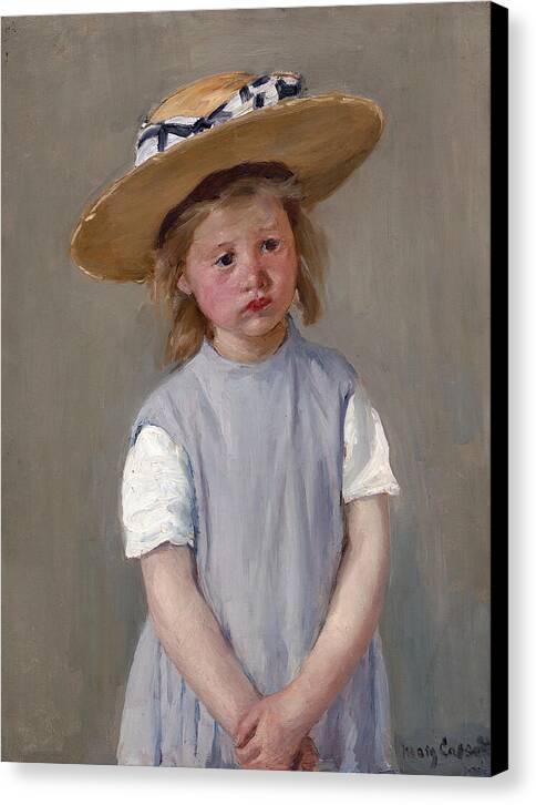 Child in a Straw Hat - Canvas Print