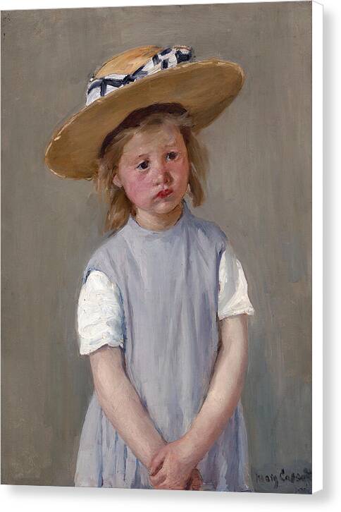 Child in a Straw Hat - Canvas Print