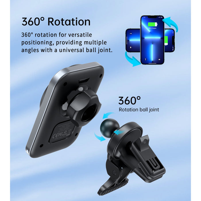 Choetech Magnetic Wireless Car Charger T206-F 15W - Black (CHO-T206-F-BK)