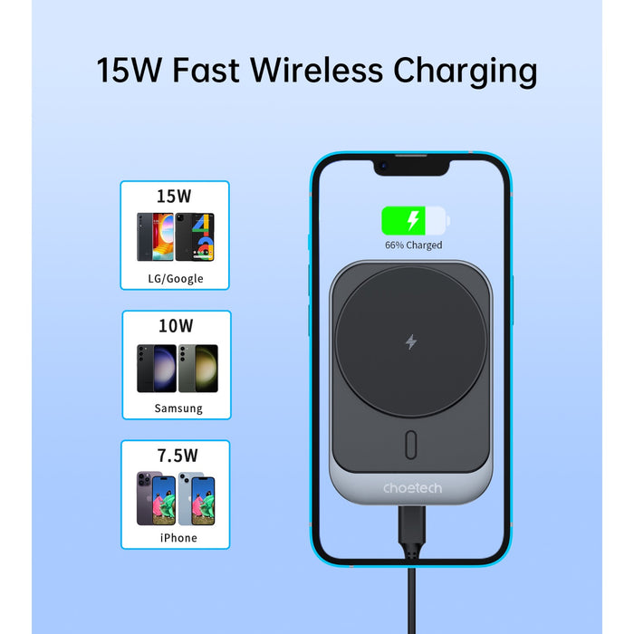 Choetech Magnetic Wireless Car Charger T206-F 15W - Black (CHO-T206-F-BK)