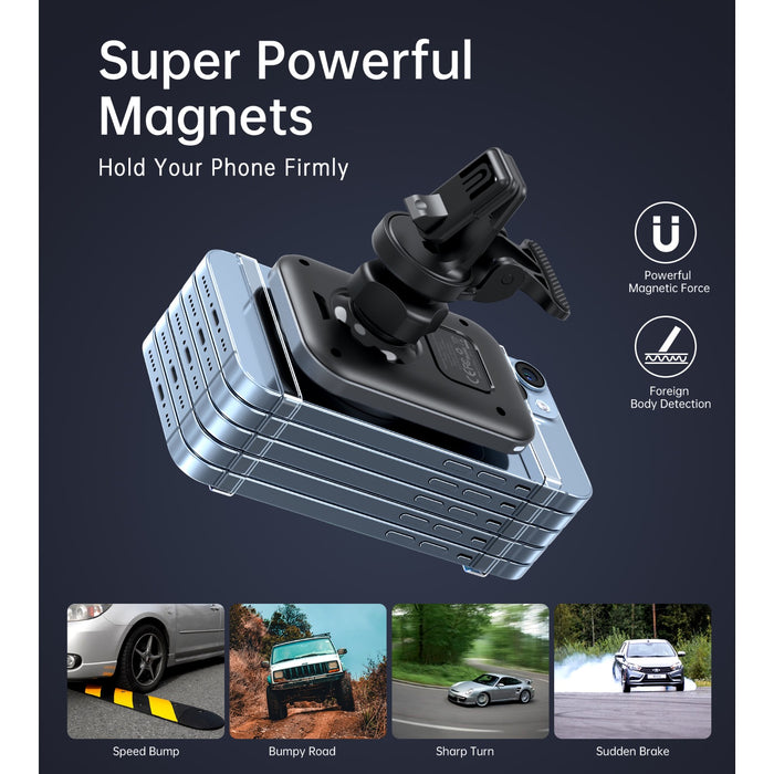 Choetech Magnetic Wireless Car Charger T206-F 15W - Black (CHO-T206-F-BK)