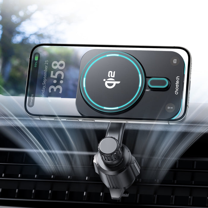 Choetech Magnetic Wireless Car Charger T231-F 15W - Black (CHO-T231-F-BK)
