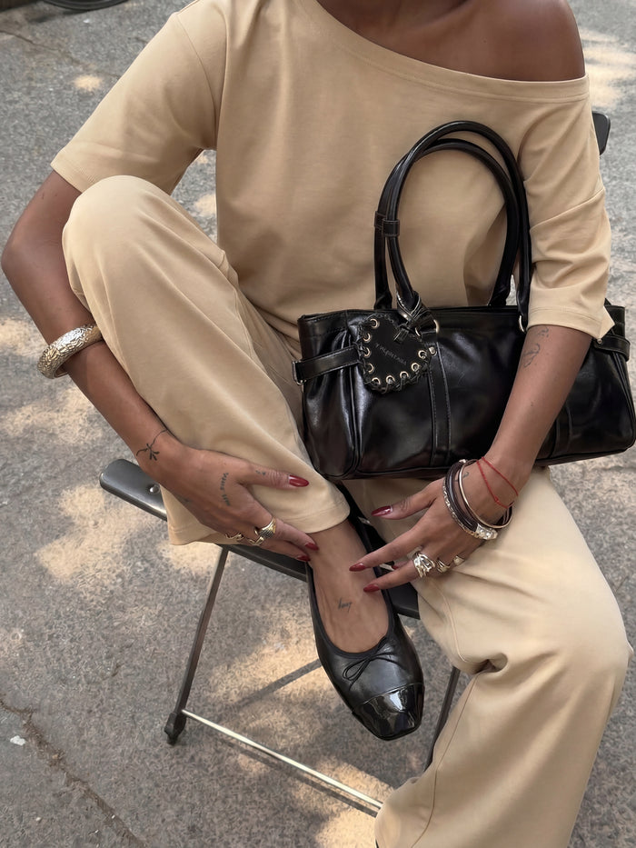 Cleo Wide Leg Trousers - Soft Tan