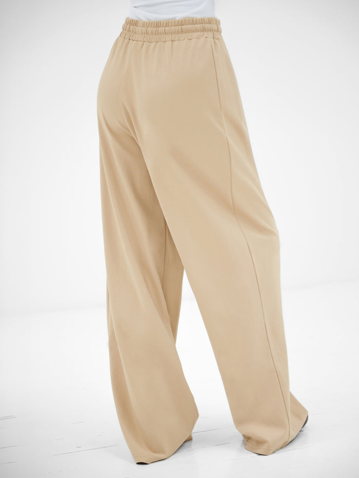 Cleo Wide Leg Trousers - Soft Tan