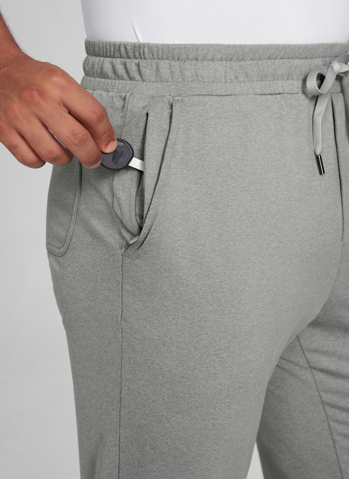 CRZ YOGA Mens Cloud Jersey Joggers 29" with Zipper Pockets Sterling