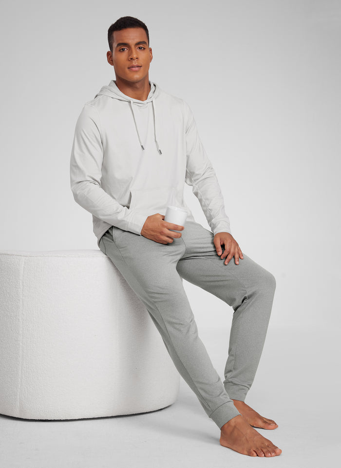 CRZ YOGA Mens Cloud Jersey Joggers 29" with Zipper Pockets Sterling