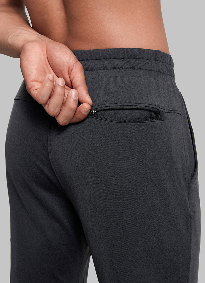 CRZ YOGA Mens' Open Bottom Lightweight Sweatpants 30" with Pockets Ink Gray