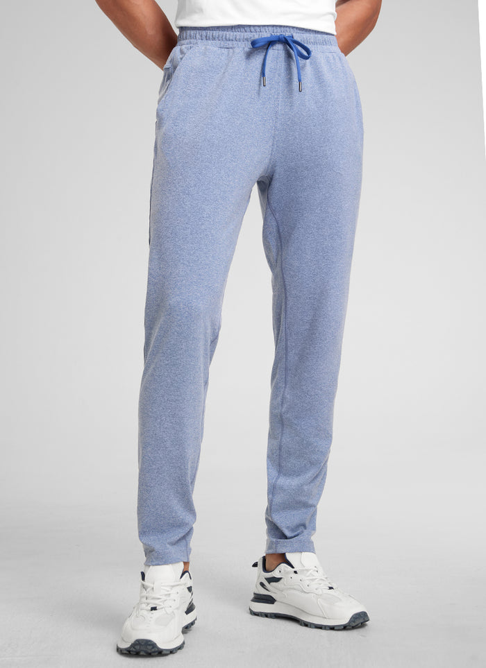 CRZ YOGA Mens' Open Bottom Lightweight Sweatpants 30" with Pockets Slate Blue