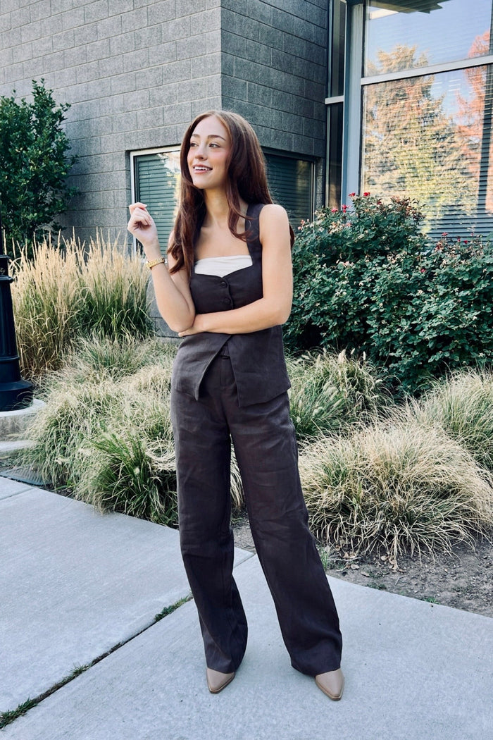 Coffee Couture Linen Top Lux Collection - FINAL SALE