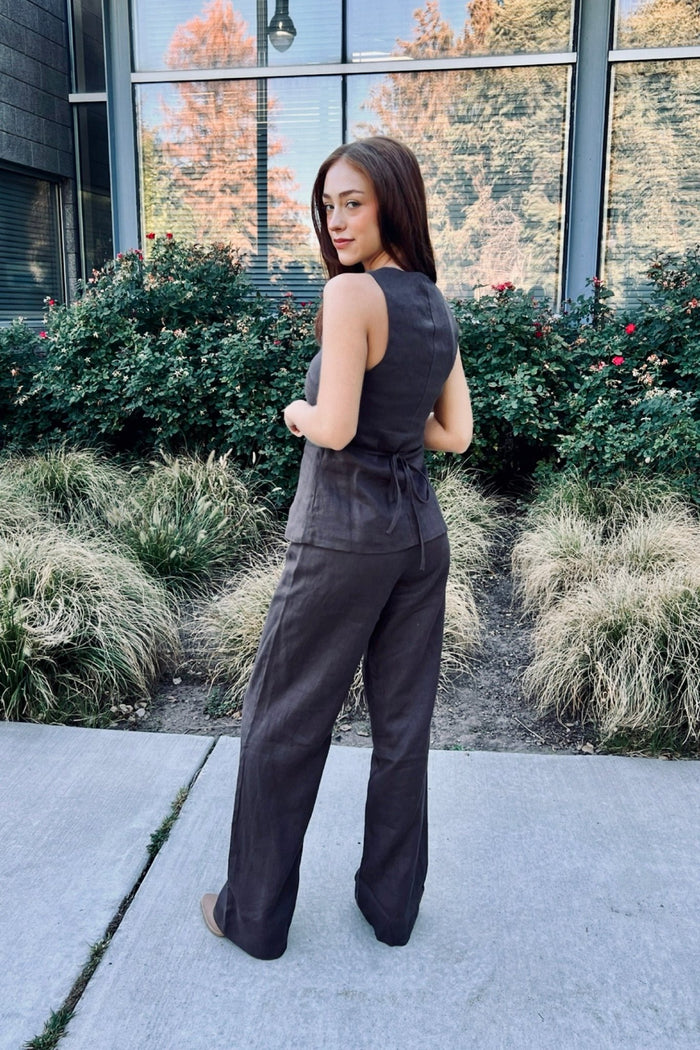 Coffee Couture Linen Top Lux Collection - FINAL SALE