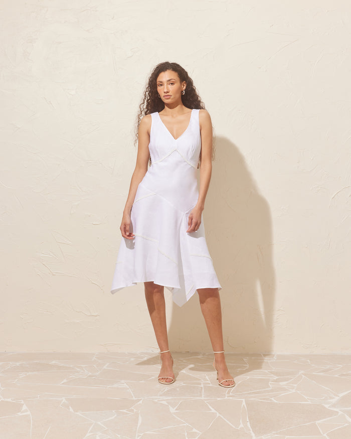 COLETTE PATCHWORK DRESS WHITE
