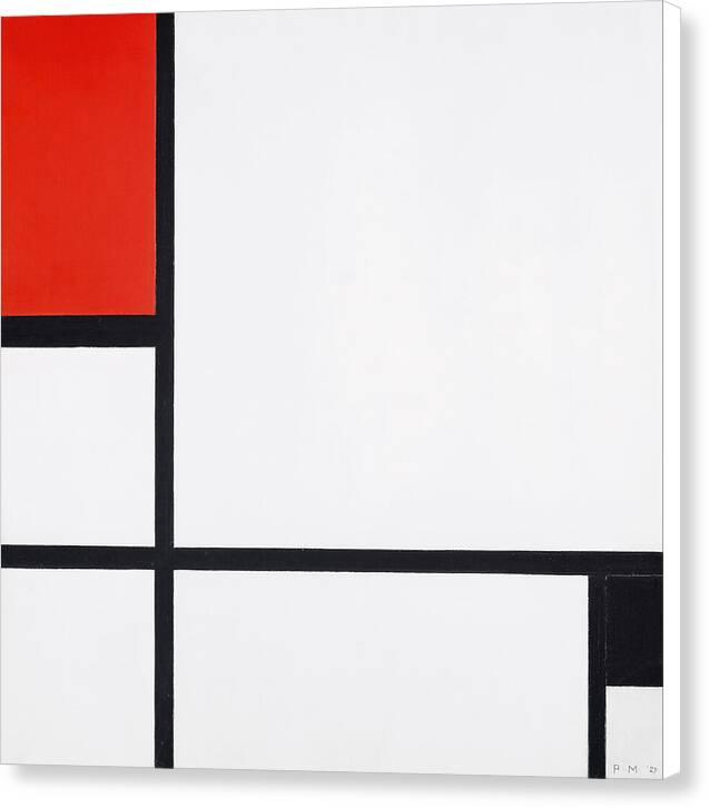 Composition No. I, with Red and Black - Canvas Print