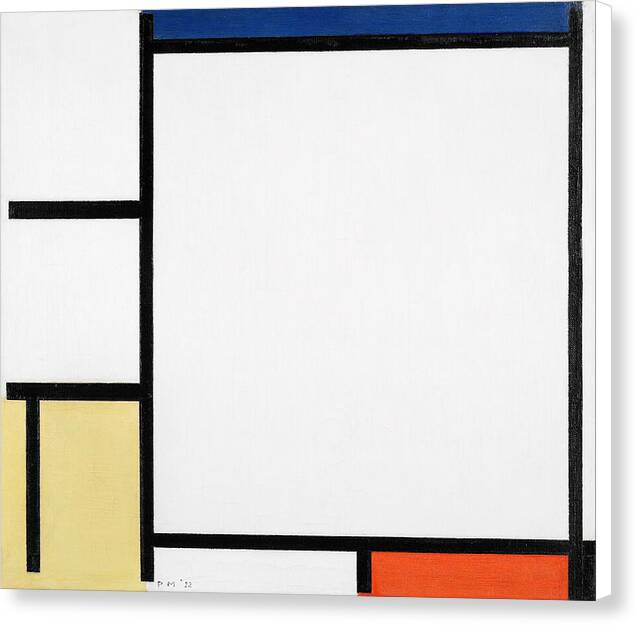 Composition with Blue, Yellow, Black, and Red - Canvas Print