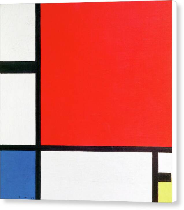 Composition with Red, Blue and Yellow - Canvas Print