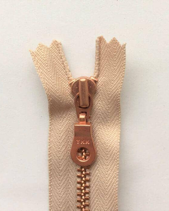 Copper zipper, 25 cm