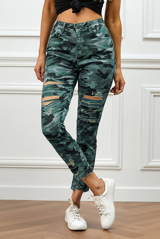 Distressed Camouflage Jeans - Madikfashions.com