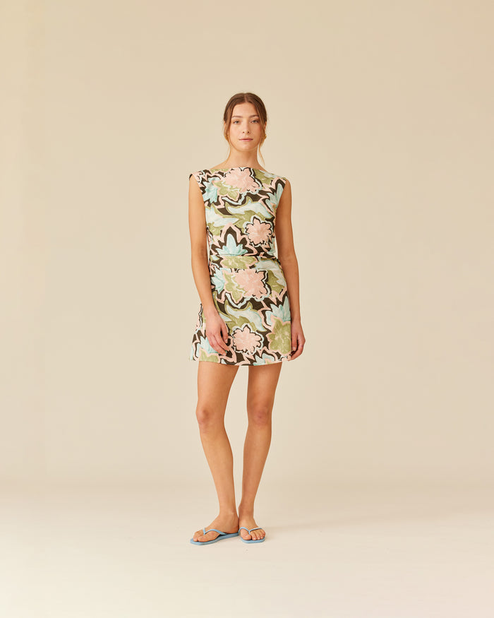 DOMINIQUE MINI DRESS FROSTED FLORAL