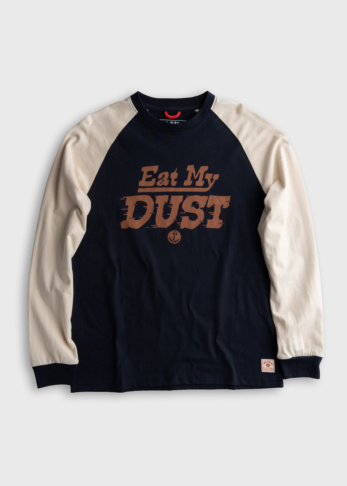 Men’s 7 oz organic cotton long sleeve t shirt with custom chest graphic print, lightweight soft tee with classic everyday fit