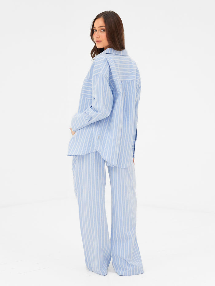 Elena Stripe Shirt - Light Blue