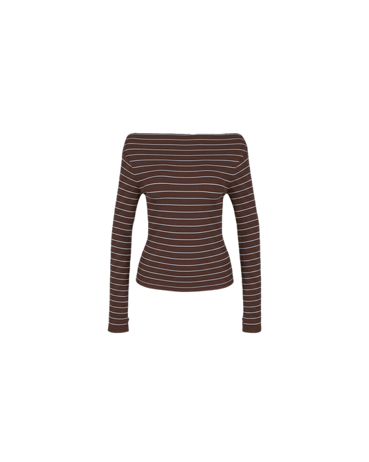 EMMA KNIT LONG SLEEVE JAVA BLUE STRIPE