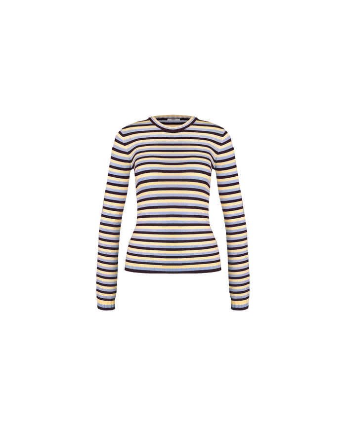 ESME LONG SLEEVE BURGUNDY BUTTER BLUE STRIPE