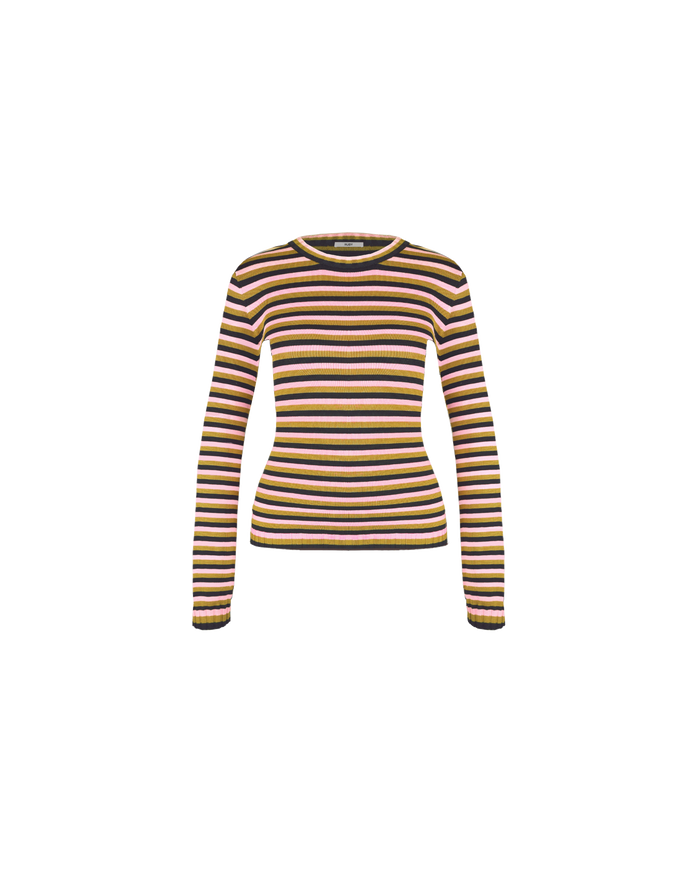 ESME LONG SLEEVE NAVY PINK GOLD STRIPE