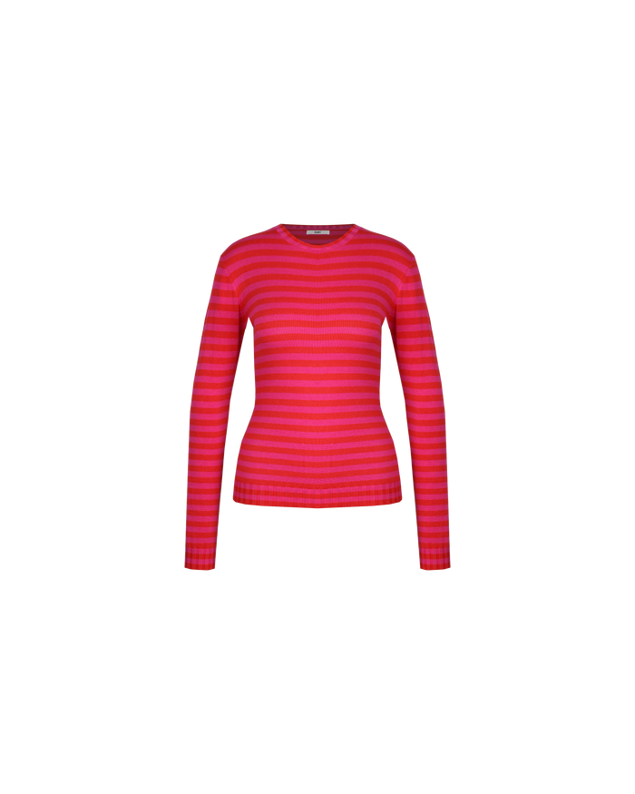 ESME LONG SLEEVE PINK RED STRIPE