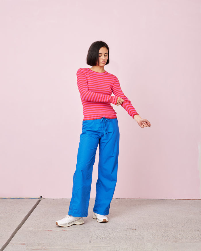 ESME LONG SLEEVE PINK RED STRIPE