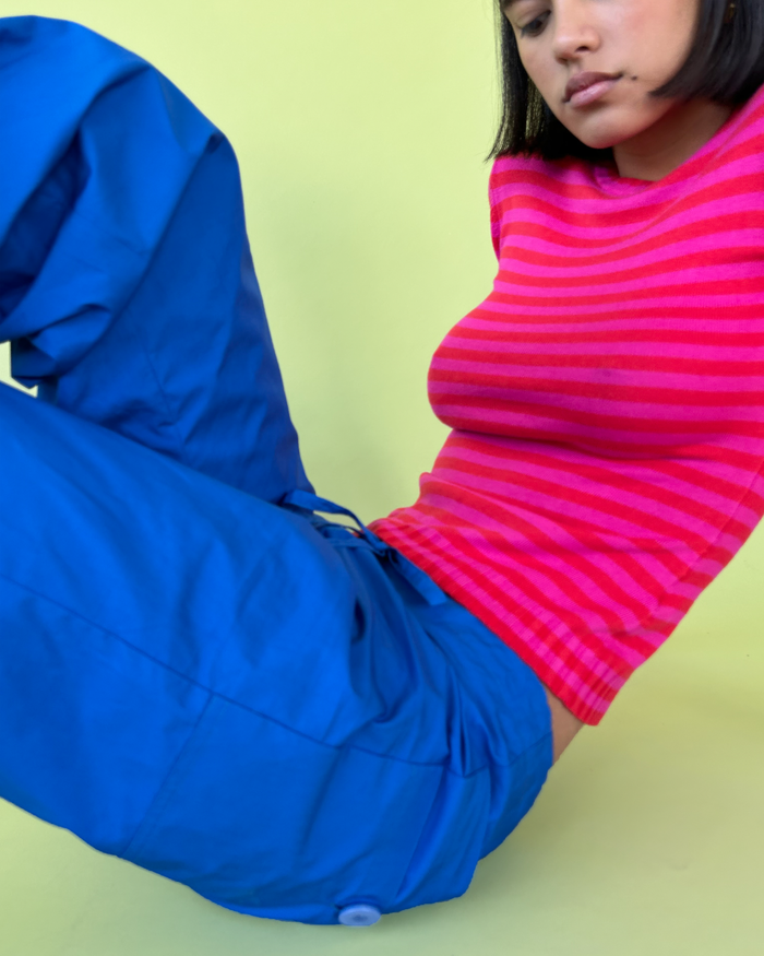 ESME LONG SLEEVE PINK RED STRIPE