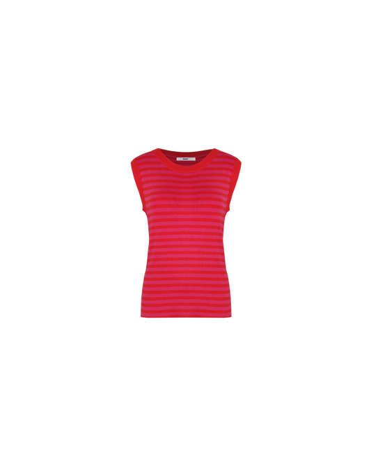 ESME TANK PINK RED STRIPE
