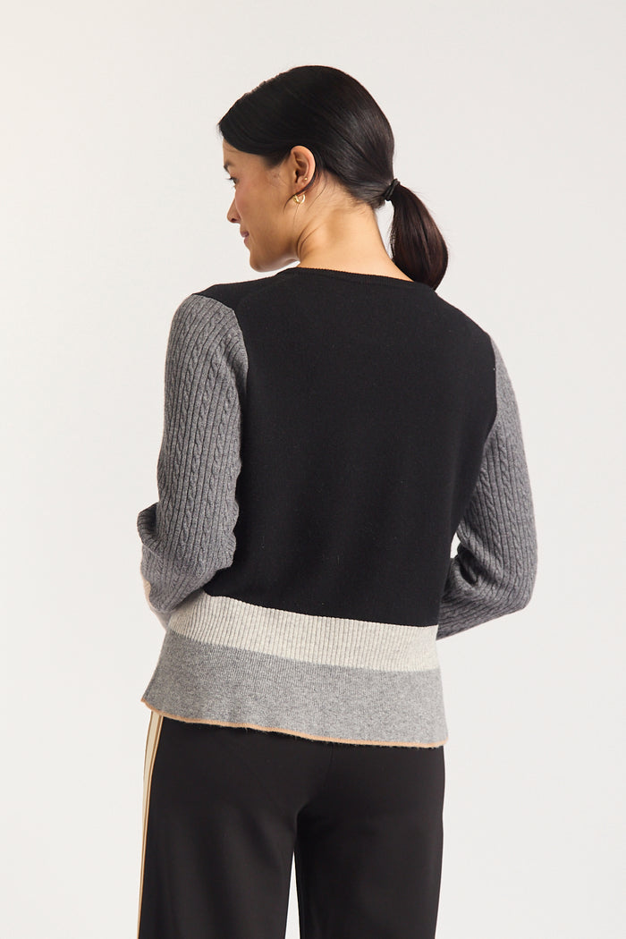 Evora Merino Cashmere Sweater In Black