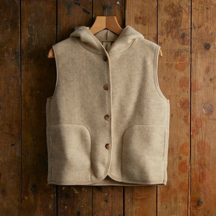 Falcon Women's Vest - Merino Wool Fleece - Sandstorm